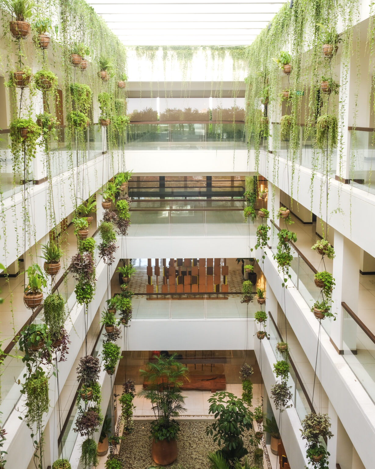 KLEO Seminyak atrium with hanging greenery near the Zia Tina entrance